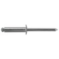 Midwest Fastener Blind Rivet, Dome Head, 3/16 in Dia., 1/2 in L, Aluminum Body, 50 PK 53939